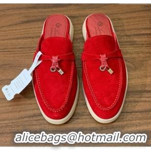 ​Low Cost Loro Piana Charms Walk Babouche Loafer in Suede LP060519 Red 2025