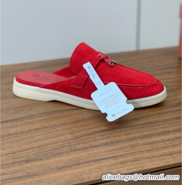 ​Low Cost Loro Piana Charms Walk Babouche Loafer in Suede LP060519 Red 2025