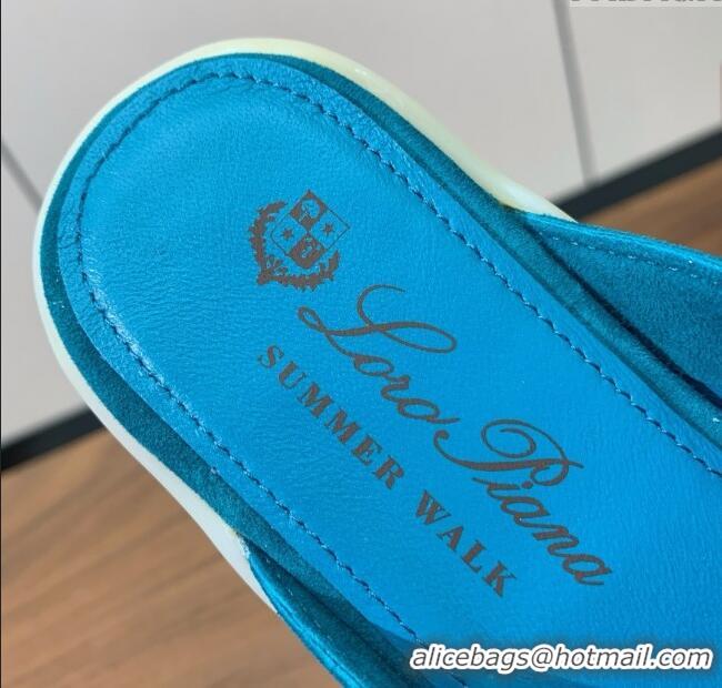 ​Best Price Loro Piana Charms Walk Babouche Loafer in Suede LP060520 Sapphire Blue 2025