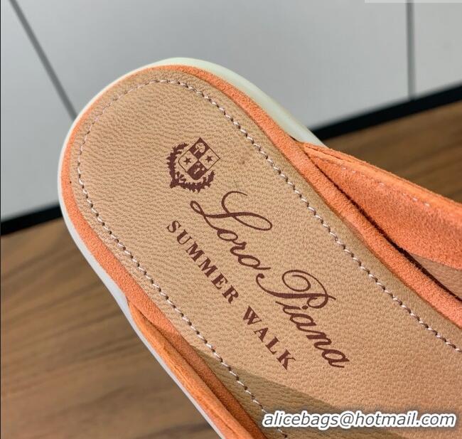 Luxury Discount Loro Piana Charms Walk Babouche Loafer in Suede LP060521 Orange 2025