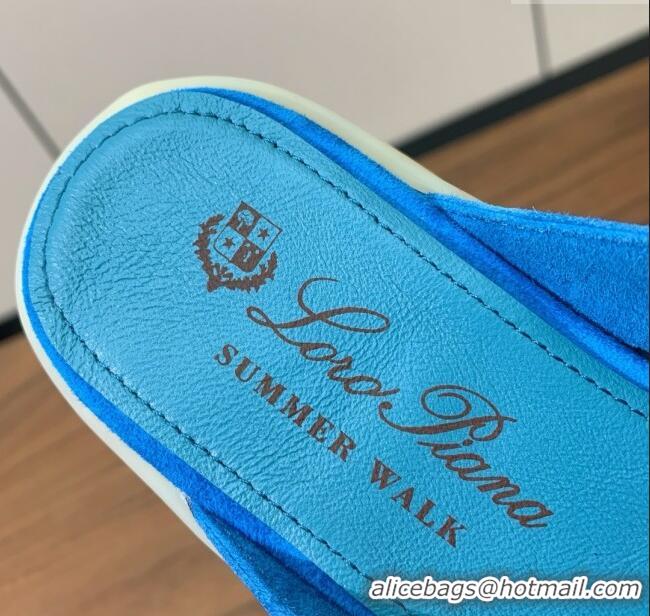 ​Best Product Loro Piana Charms Walk Babouche Loafer in Suede LP060522 Peacock Blue 2025