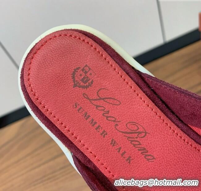 New Style Loro Piana Charms Walk Babouche Loafer in Suede LP060523 Burgundy 2025