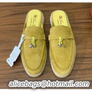 Buy Fashionable Loro Piana Charms Walk Babouche Loafer in Suede LP060524 Yellow 2025