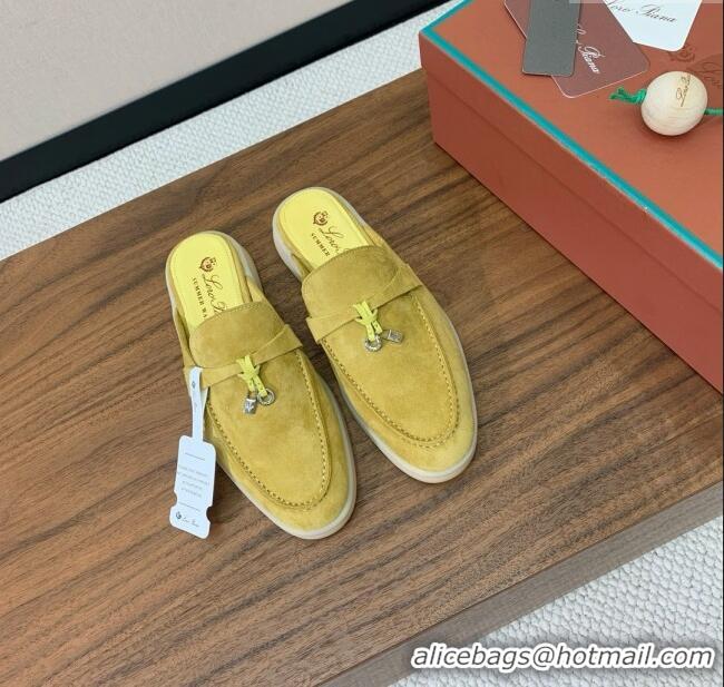 Buy Fashionable Loro Piana Charms Walk Babouche Loafer in Suede LP060524 Yellow 2025