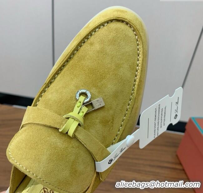 Buy Fashionable Loro Piana Charms Walk Babouche Loafer in Suede LP060524 Yellow 2025