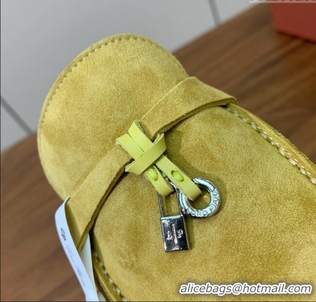 Buy Fashionable Loro Piana Charms Walk Babouche Loafer in Suede LP060524 Yellow 2025