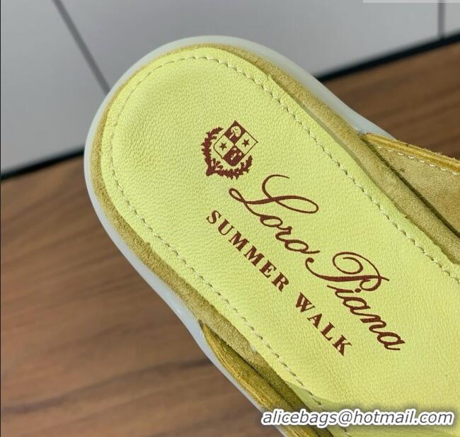 Buy Fashionable Loro Piana Charms Walk Babouche Loafer in Suede LP060524 Yellow 2025