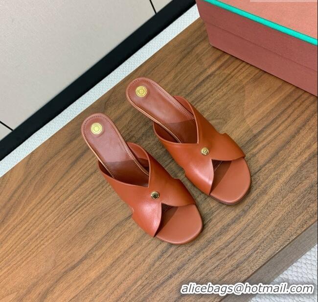 Well Crafted Loro Piana Vera Sandal in Calfskin 8cm Heel LP060526 Vinegar 2025