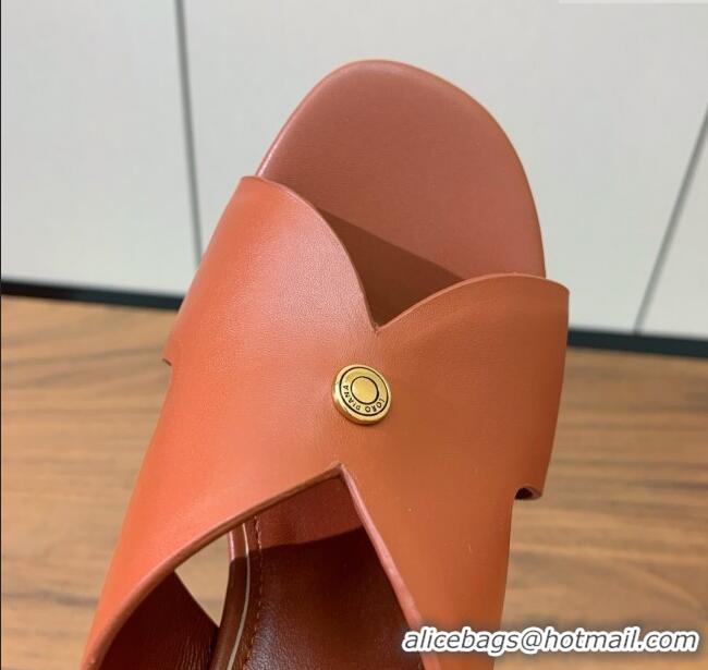 Well Crafted Loro Piana Vera Sandal in Calfskin 8cm Heel LP060526 Vinegar 2025