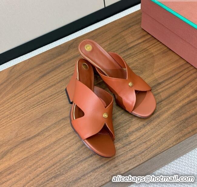 Well Crafted Loro Piana Vera Sandal in Calfskin 8cm Heel LP060526 Vinegar 2025