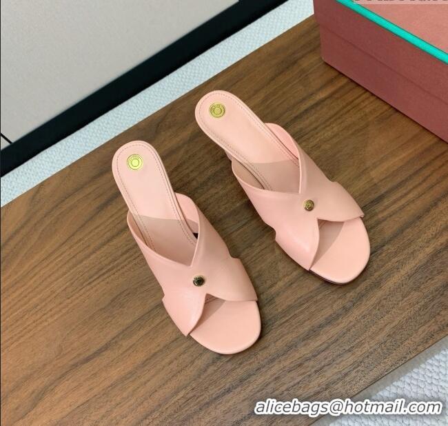​Top Grade Loro Piana Vera Sandal in Calfskin 8cm Heel LP060527 Pink 2025