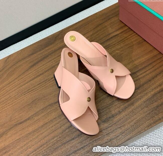 ​Top Grade Loro Piana Vera Sandal in Calfskin 8cm Heel LP060527 Pink 2025