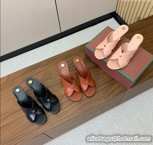 ​Top Grade Loro Piana Vera Sandal in Calfskin 8cm Heel LP060527 Pink 2025