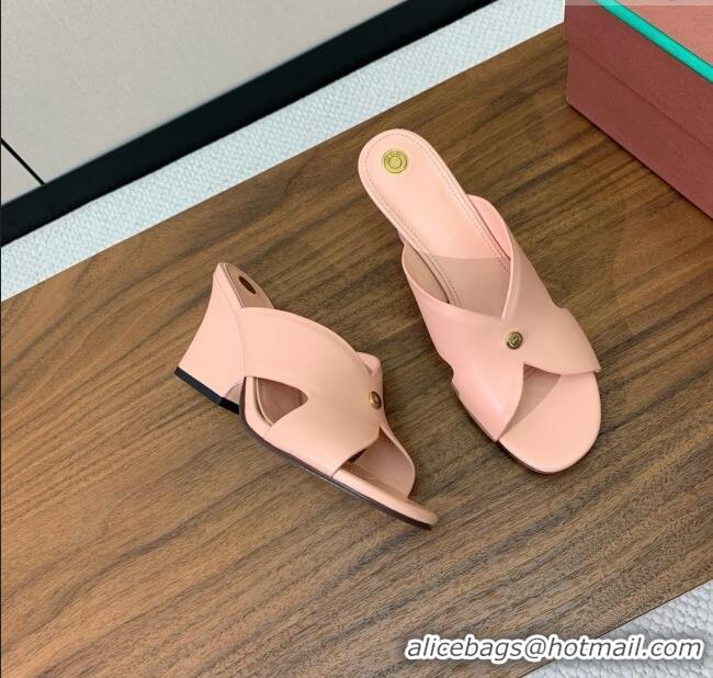 ​Top Grade Loro Piana Vera Sandal in Calfskin 8cm Heel LP060527 Pink 2025