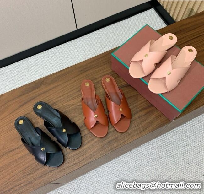 ​Top Grade Loro Piana Vera Flat Sandal in Calfskin LP060530 Pink 2025