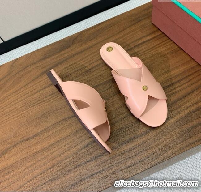 ​Top Grade Loro Piana Vera Flat Sandal in Calfskin LP060530 Pink 2025