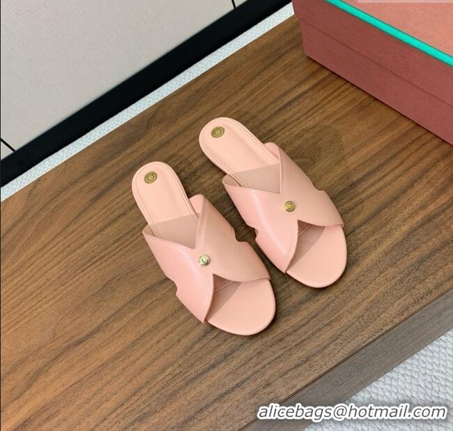 ​Top Grade Loro Piana Vera Flat Sandal in Calfskin LP060530 Pink 2025