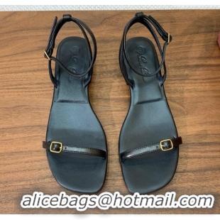 ​Buy New Cheap Loro Piana Lambskin Sandal in LP6601 Black 2025