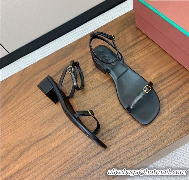 ​Buy New Cheap Loro Piana Lambskin Sandal in LP6601 Black 2025