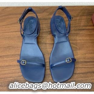 ​Ladies Cheap Loro Piana Lambskin Sandal in LP6603 Blue 2025