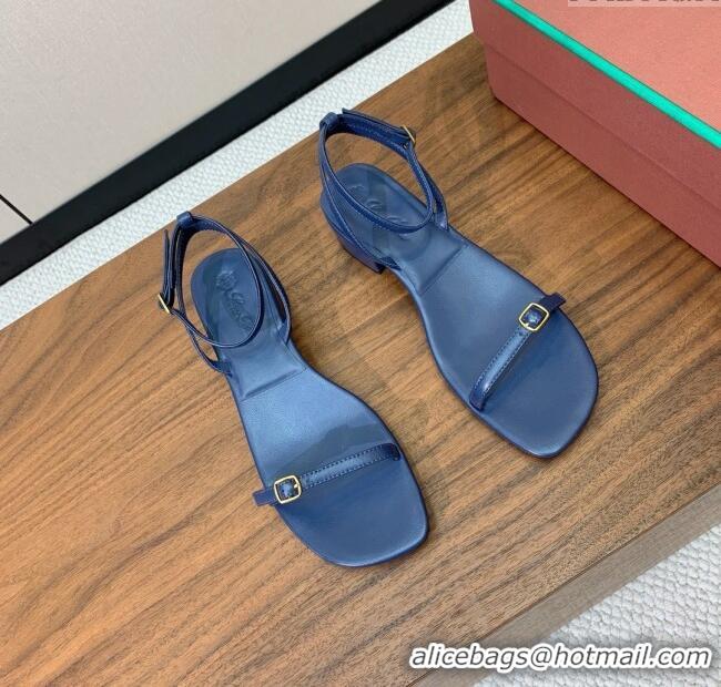 ​Ladies Cheap Loro Piana Lambskin Sandal in LP6603 Blue 2025