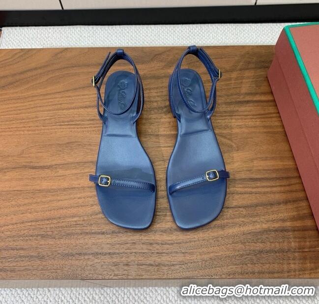 ​Ladies Cheap Loro Piana Lambskin Sandal in LP6603 Blue 2025