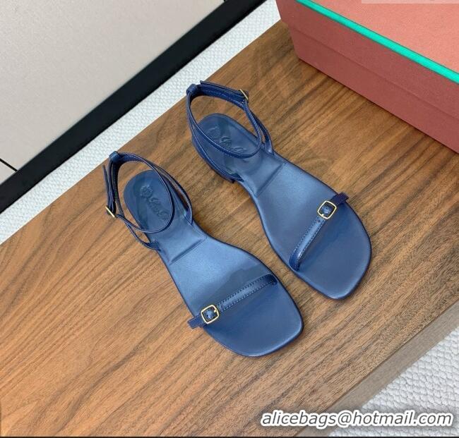 ​Ladies Cheap Loro Piana Lambskin Sandal in LP6603 Blue 2025