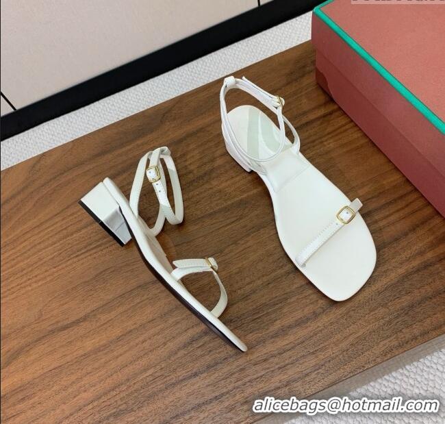 Particularly Recommended Loro Piana Lambskin Sandal in LP6604 White 2025