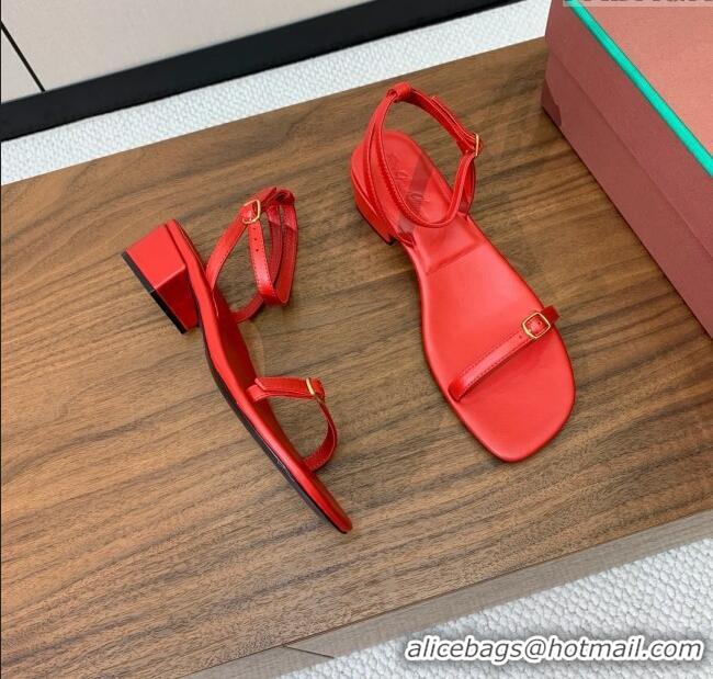 ​Low Cost Loro Piana Lambskin Sandal in LP6606 Red 2025