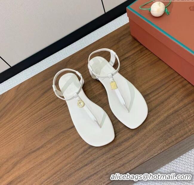 Original Cheap Loro Piana Mindil Infra Sandal in Lambskin LP6608 White 2025