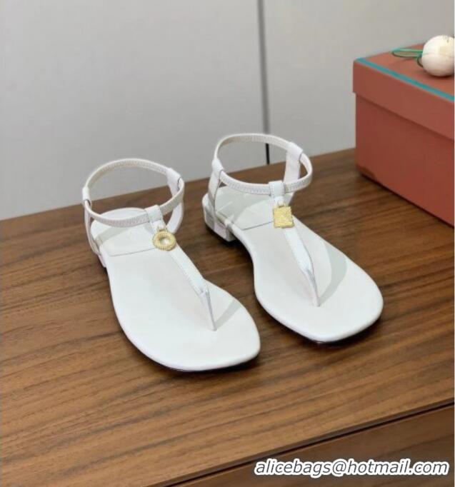 Original Cheap Loro Piana Mindil Infra Sandal in Lambskin LP6608 White 2025