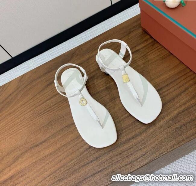 Original Cheap Loro Piana Mindil Infra Sandal in Lambskin LP6608 White 2025