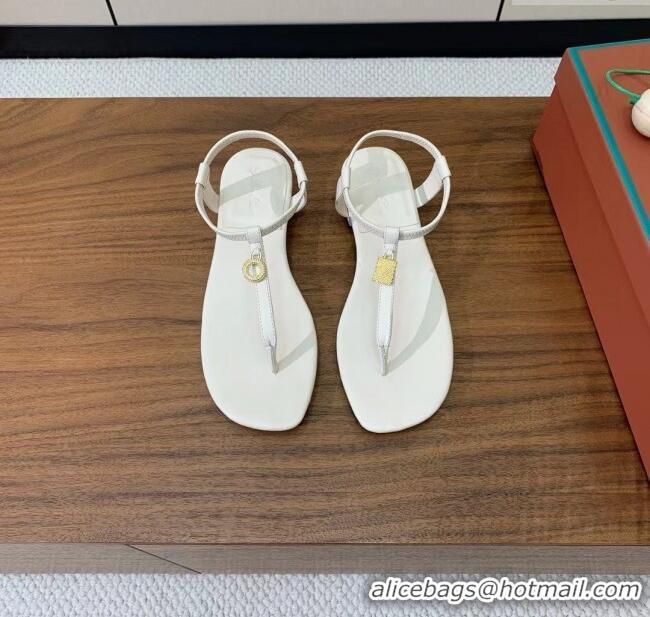 Original Cheap Loro Piana Mindil Infra Sandal in Lambskin LP6608 White 2025