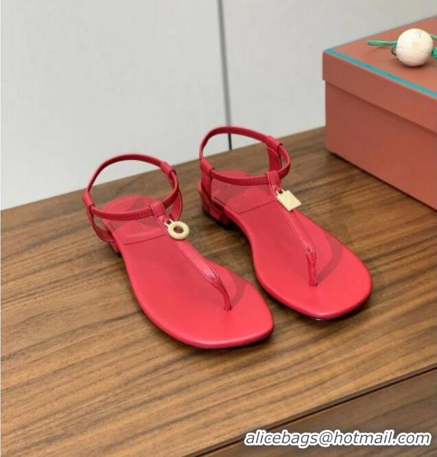 Discount Women Loro Piana Mindil Infra Sandal in Lambskin LP6610 Red 2025