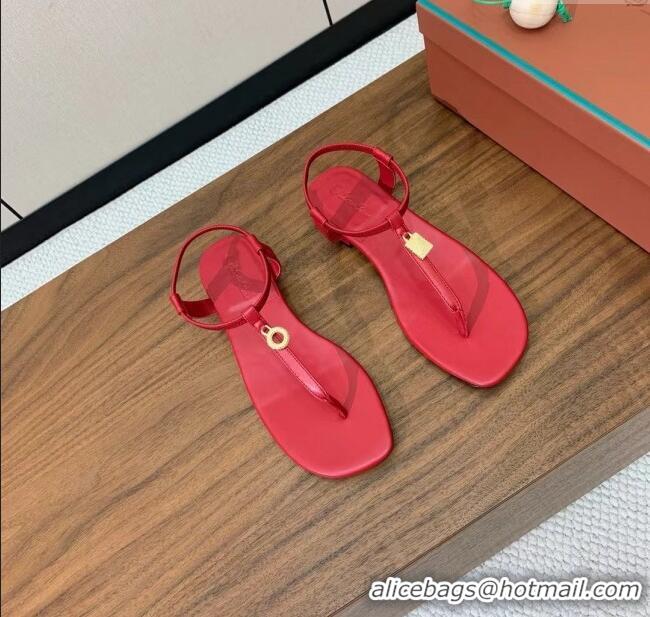 Discount Women Loro Piana Mindil Infra Sandal in Lambskin LP6610 Red 2025
