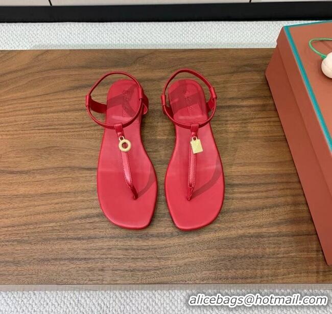 Discount Women Loro Piana Mindil Infra Sandal in Lambskin LP6610 Red 2025