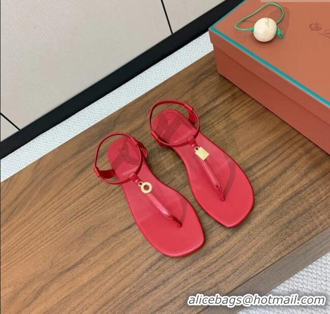 Discount Women Loro Piana Mindil Infra Sandal in Lambskin LP6610 Red 2025