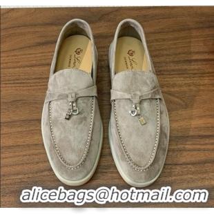 Luxury Discount Loro Piana Summer Charms Walk Loafer in Suede LP61820 Dark Khaki 2025