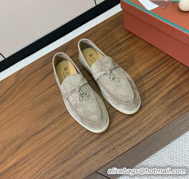 Luxury Discount Loro Piana Summer Charms Walk Loafer in Suede LP61820 Dark Khaki 2025