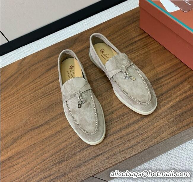 Luxury Discount Loro Piana Summer Charms Walk Loafer in Suede LP61820 Dark Khaki 2025
