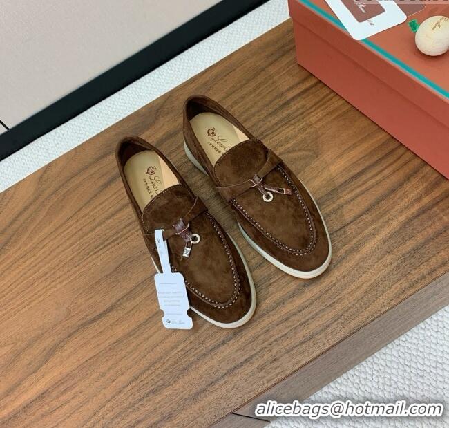​Buy Discount Loro Piana Summer Charms Walk Loafer in Suede LP61823 Coffee 2025