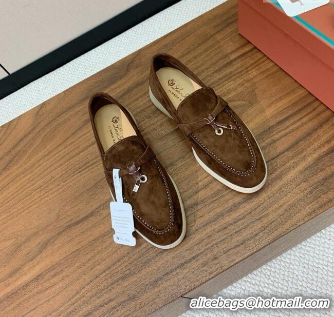​Buy Discount Loro Piana Summer Charms Walk Loafer in Suede LP61823 Coffee 2025