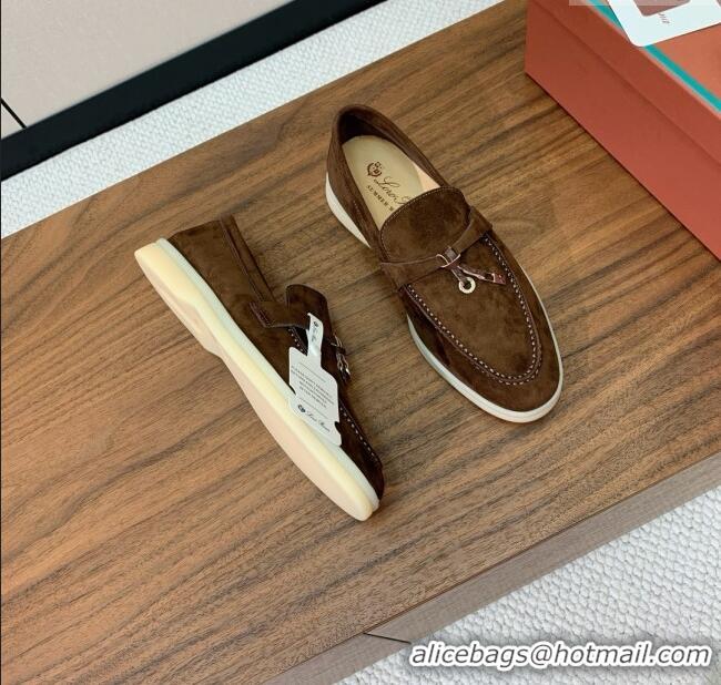 ​Buy Discount Loro Piana Summer Charms Walk Loafer in Suede LP61823 Coffee 2025
