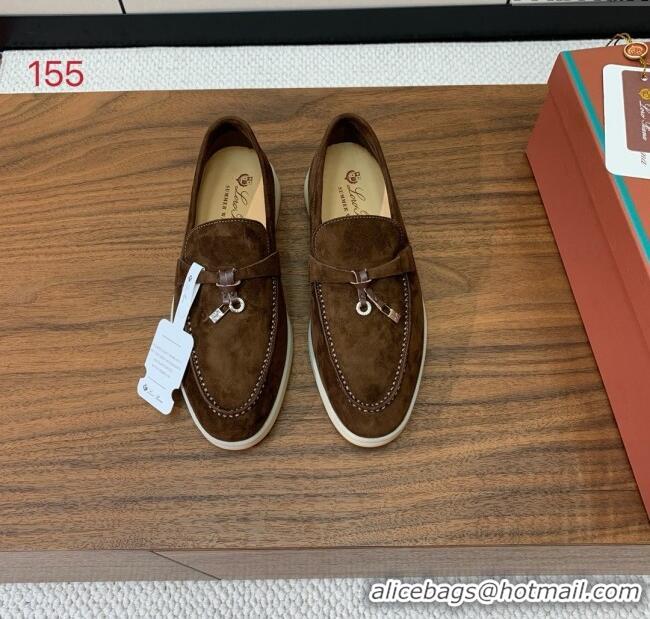 ​Buy Discount Loro Piana Summer Charms Walk Loafer in Suede LP61823 Coffee 2025