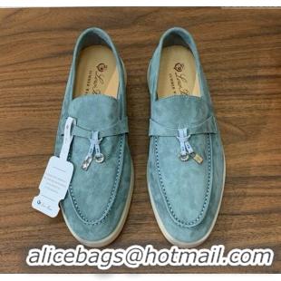 ​Best Price Loro Piana Summer Charms Walk Loafer in Suede LP61824 Blue 2025