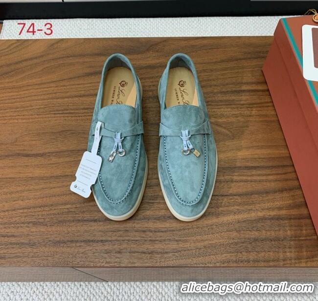 ​Best Price Loro Piana Summer Charms Walk Loafer in Suede LP61824 Blue 2025
