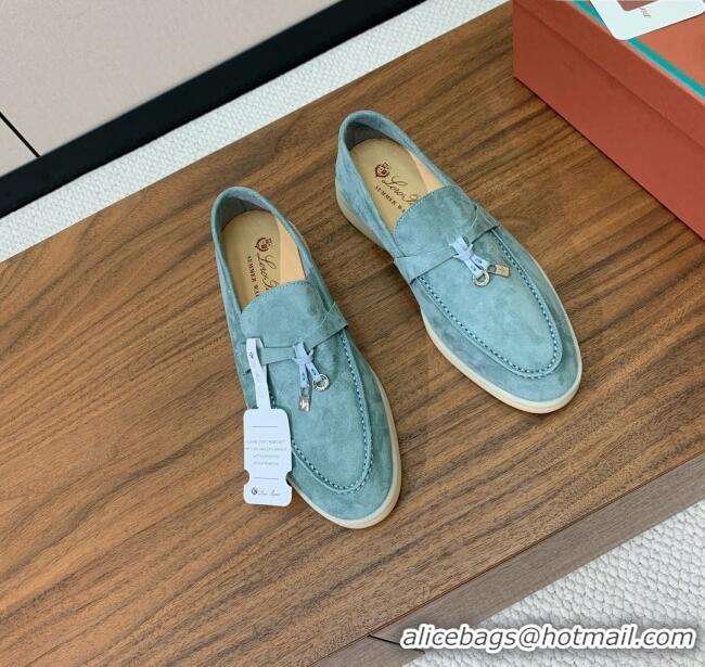 ​Best Price Loro Piana Summer Charms Walk Loafer in Suede LP61824 Blue 2025