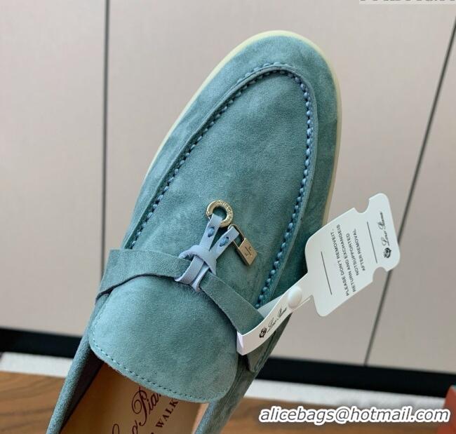 ​Best Price Loro Piana Summer Charms Walk Loafer in Suede LP61824 Blue 2025