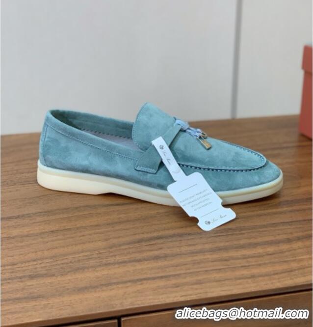 ​Best Price Loro Piana Summer Charms Walk Loafer in Suede LP61824 Blue 2025