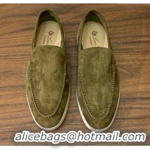 ​Promotional Loro Piana Summer Walk Loafer in Suede LP61826 Green 2025
